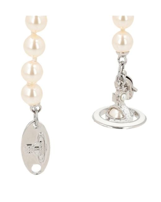Vivienne Westwood White Simonetta Pearl Necklace