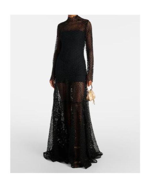 David Koma Black Knotted Long Dress