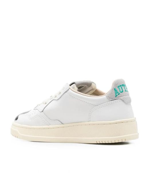 Autry White Medalist Panelled Leather Sneakers