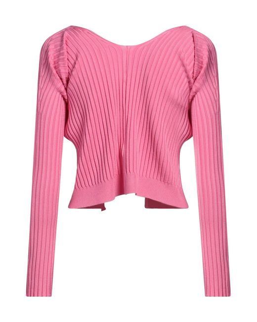 Jacquemus Pink Solid-Colored Knit Top