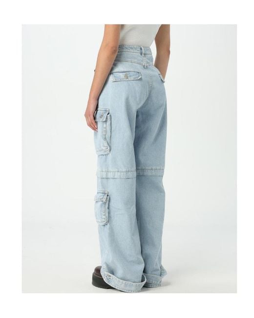 ICON DENIM Blue Rosalia Wide-Leg Cargo Jeans