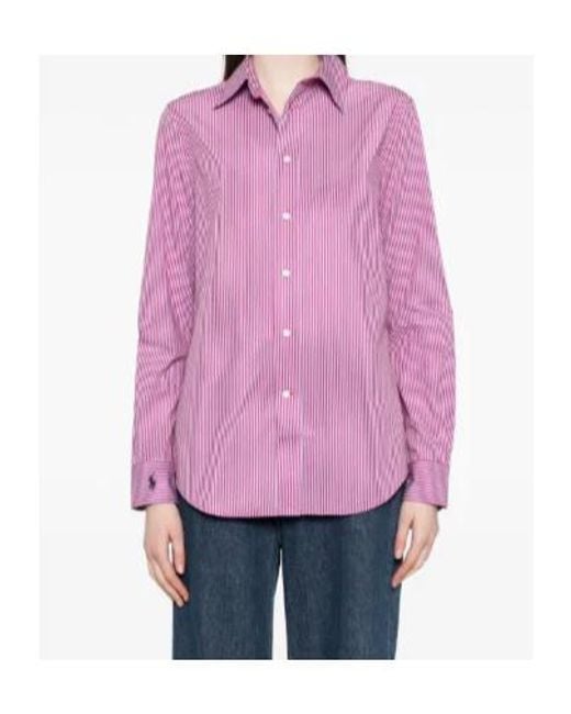 Polo Ralph Lauren Pink Logo-Embroidered Striped Shirt