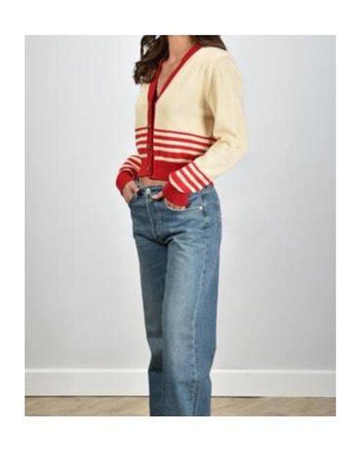Golden Goose Deluxe Brand Red Journey Striped Cardigan