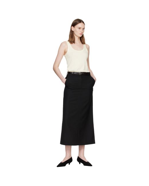 Totême White Crocodile-Embossed Leather Belt