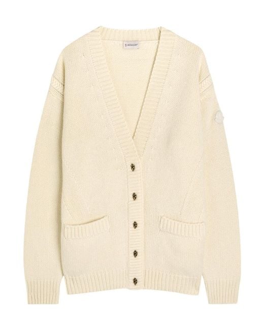 Moncler Natural Wool And Cashmere-Blend Cardigan