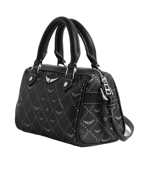 Zadig & Voltaire Black Monogram Xs Sunny Vibe Cross Body Bag