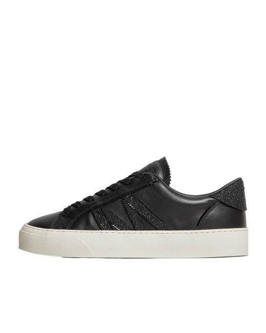 Moncler Brown Monaco2 Leather Glitter Trainers