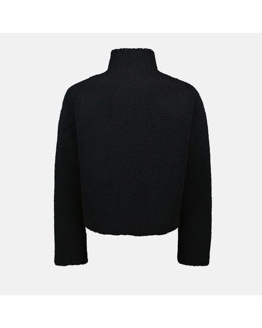 Courreges Black Courrèges Logo-Patch Fleece Bomber Jacket for men