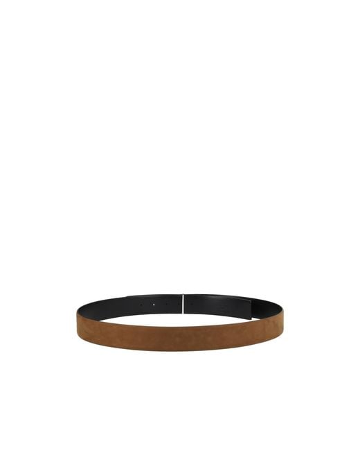 Tom Ford White T Logo Plaque Belt for men