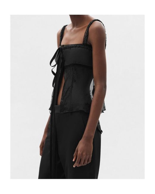 Ann Demeulemeester Black Gila Balconette Top With Panels