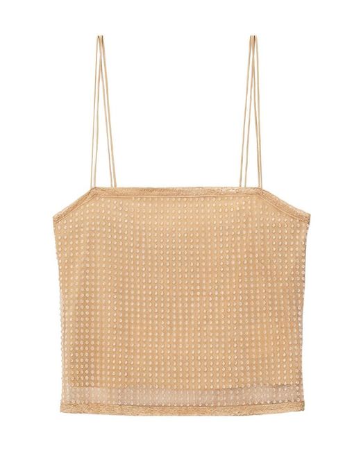 Alexander Wang Natural Crystal-Embellished Top