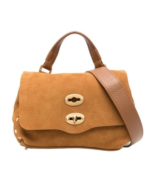 Zanellato Brown Rivet Shoulder Bag