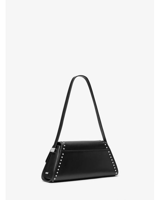 Michael Kors Black Michael Ludlow Medium Studded Shoulder Bag