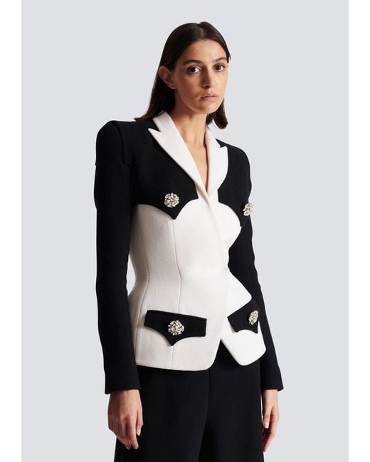 Balmain Black Double Crepe Jacket