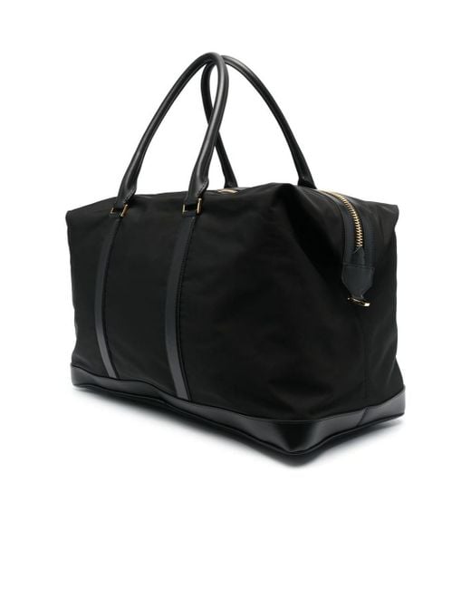 Tom Ford Black Logo-Patch Zipped Duffel Bag for men