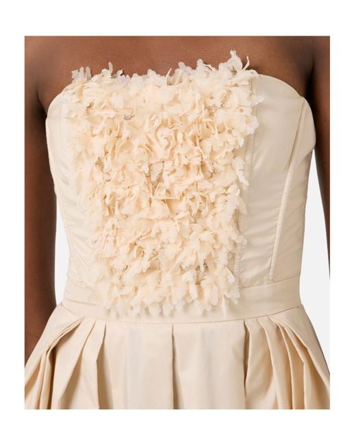 Elisabetta Franchi Natural Embroidered Bustier Dress