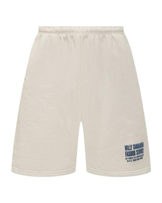 Willy Chavarria White Logo Sweat Shorts for men