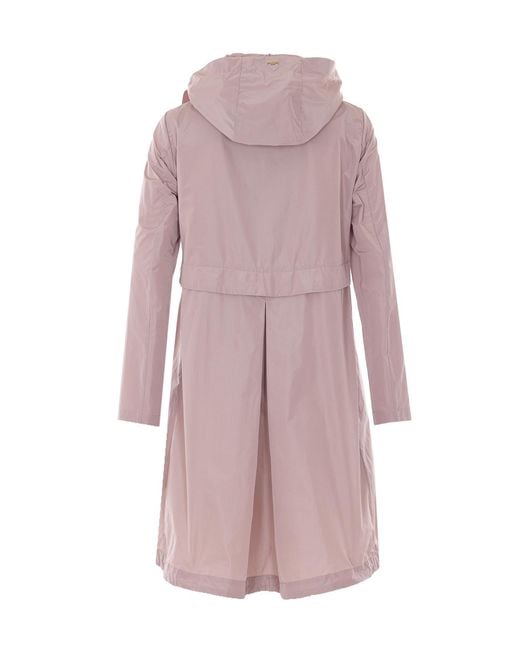 Herno Pink Hooded Zip-Front Coat