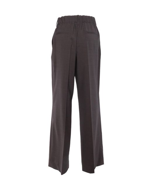 P.A.R.O.S.H. Black Pleat Straight-Leg Trousers