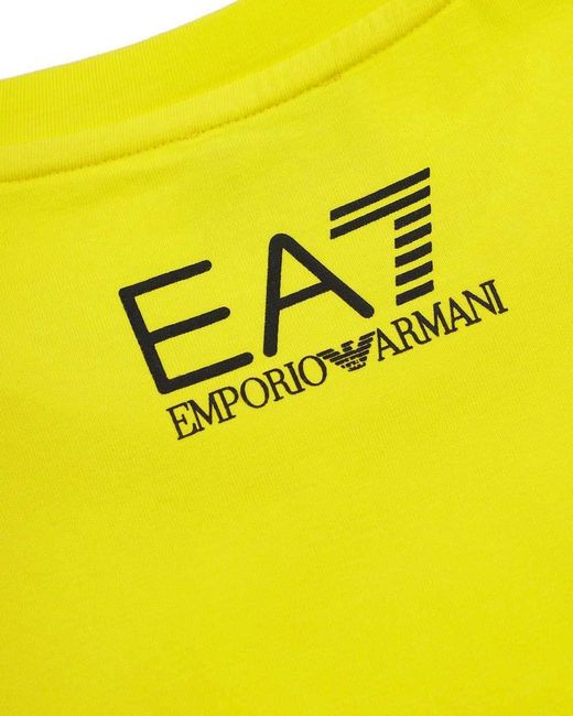 EA7 Yellow Round-Necked Logo T-Shirt for men
