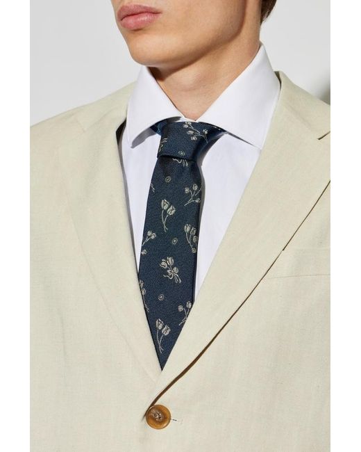 Paul Smith Blue Floral Pattern Tie for men