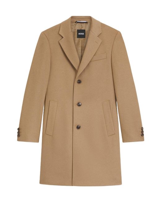 Boss Natural Solid Color Overcoat for men