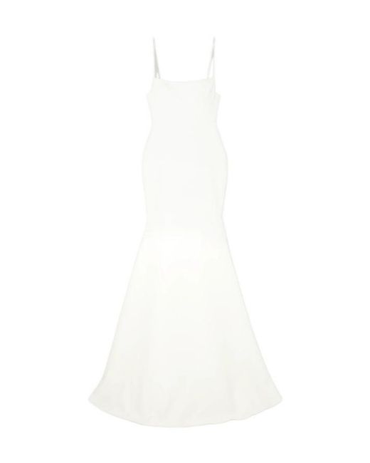 Alex Perry White Satin Crepe Gown