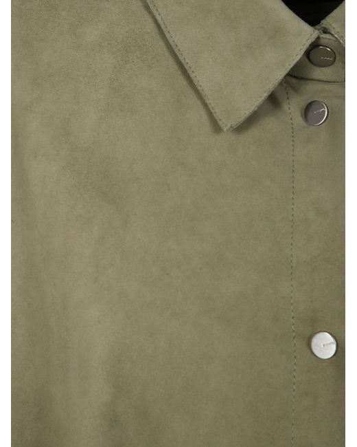 Pinko Green Curved Hem Shirt