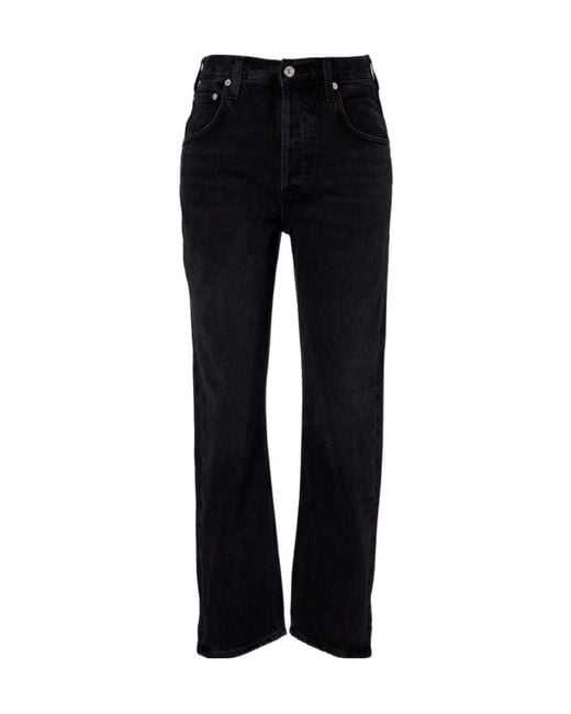 Citizens of Humanity Black Dahlia Cropped Straight Jeans