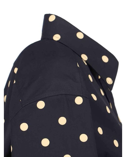 Moschino Blue Dot Printed Buttoned Blouse