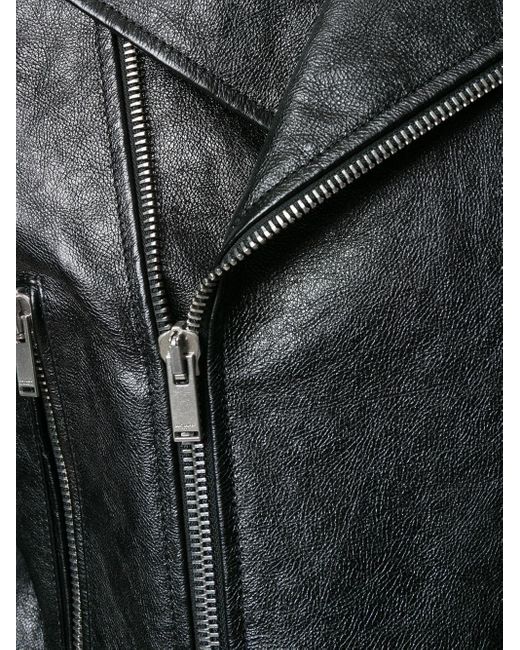 Saint Laurent Black Long-Sleeved Biker Jacket for men