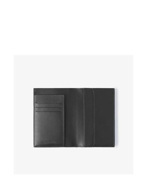 Burberry Black Logo Lettering Checked Card Case for men