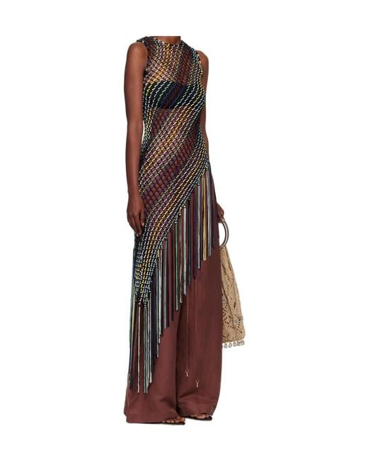 Gabriela Hearst Brown Round Neck Sleeveless Dress