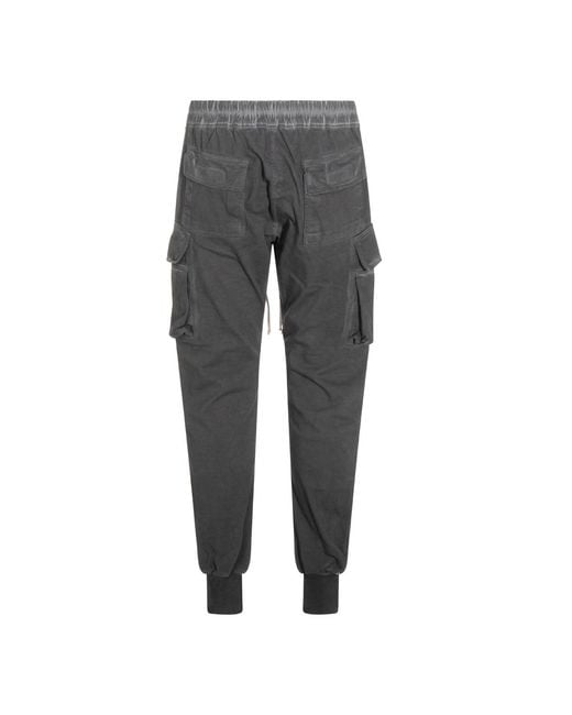 Rick Owens Gray Drawstring Casual Pants for men