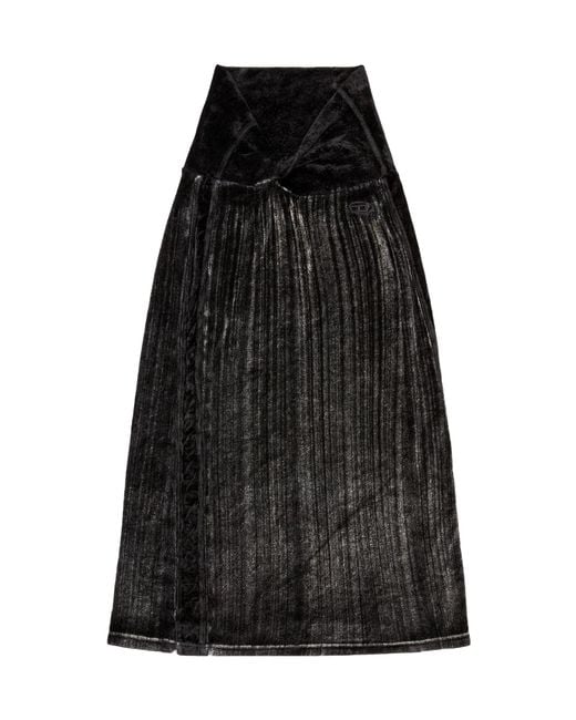 DIESEL Black High-Waisted Faded-Effect Pencil Skirt