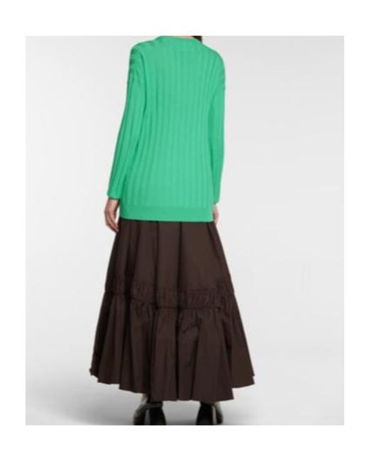 Plan C Green Ribbed Wool Sweater