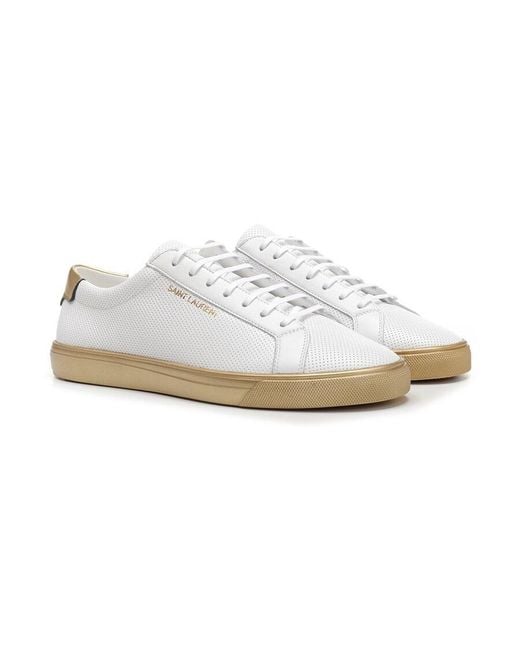 Saint Laurent White Andylogo Leisure Sports Shoes for men