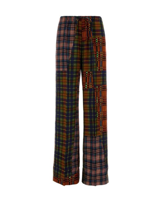 Dries Van Noten Brown Elasticated Viscose Pants