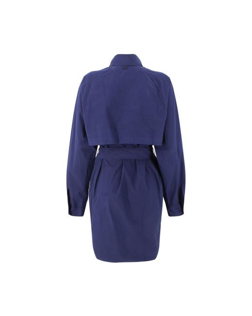 KENZO Blue Belted Waist Shirtdress