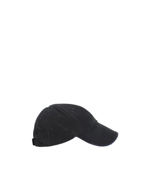 Balenciaga Black Logo Embroidered Baseball Cap for men