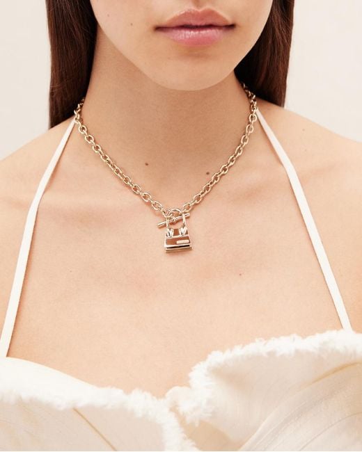 Jacquemus Metallic Le Collier Chiquito Barre Chain-Linked Necklace