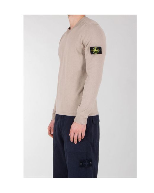 Stone Island Blue Compass-Patch Sweater for men