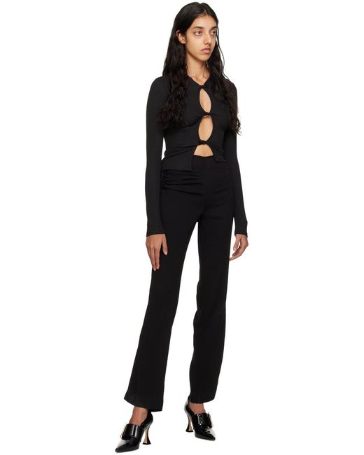 Christopher Esber Black Twisted-Effect Cut-Out Top
