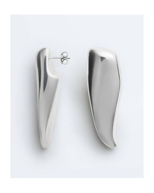 Bottega Veneta White Large Prisma Earrings