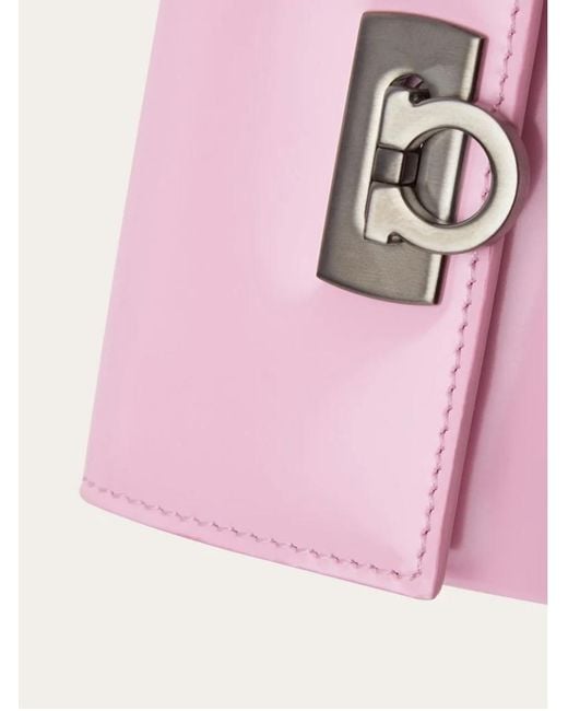 Ferragamo Pink Ferragamo Gancini Clasp Credit Card Holder