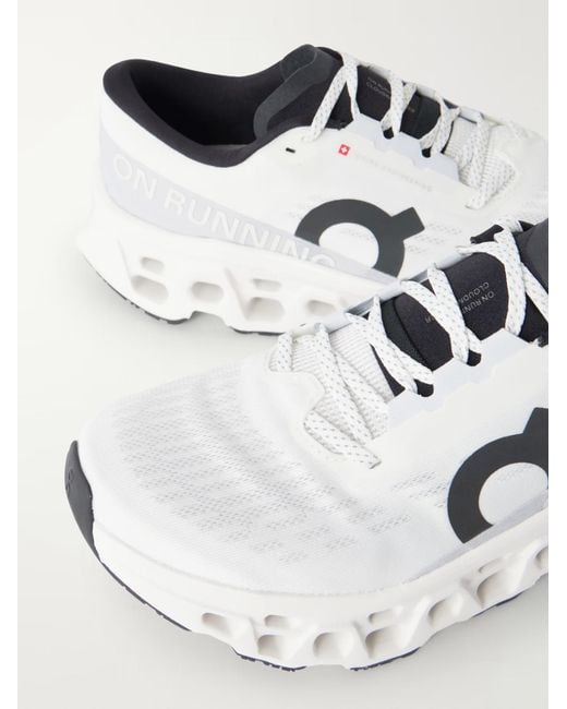 On Shoes White Rubber Trimmed Mesh Sneakers