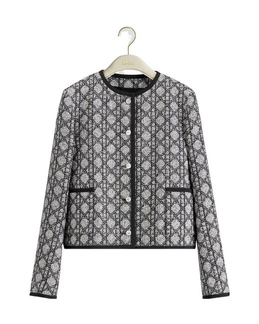 Dior Gray Macrocannage Cropped Jacket