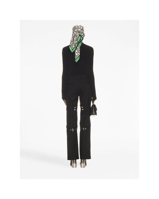 Off-White c/o Virgil Abloh Black Buckle Detailed Wide Leg Pants