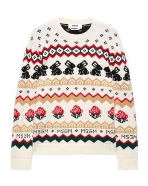 MSGM Red Wool Blend Sweatshirt