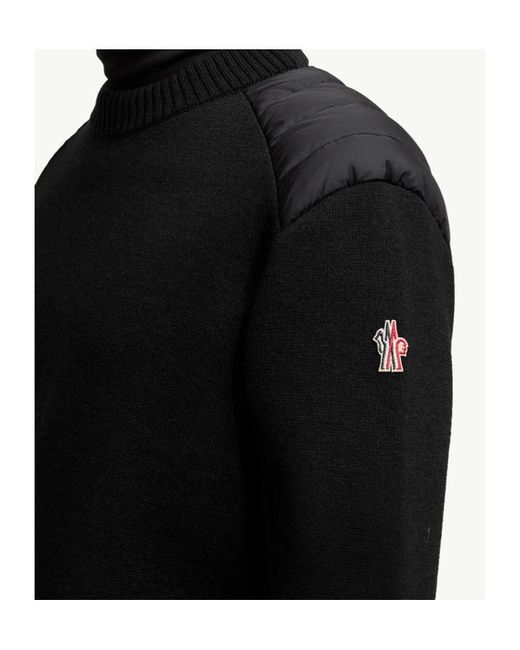 Moncler Black Grenoble Padded Shoulder Knitted Sweater for men